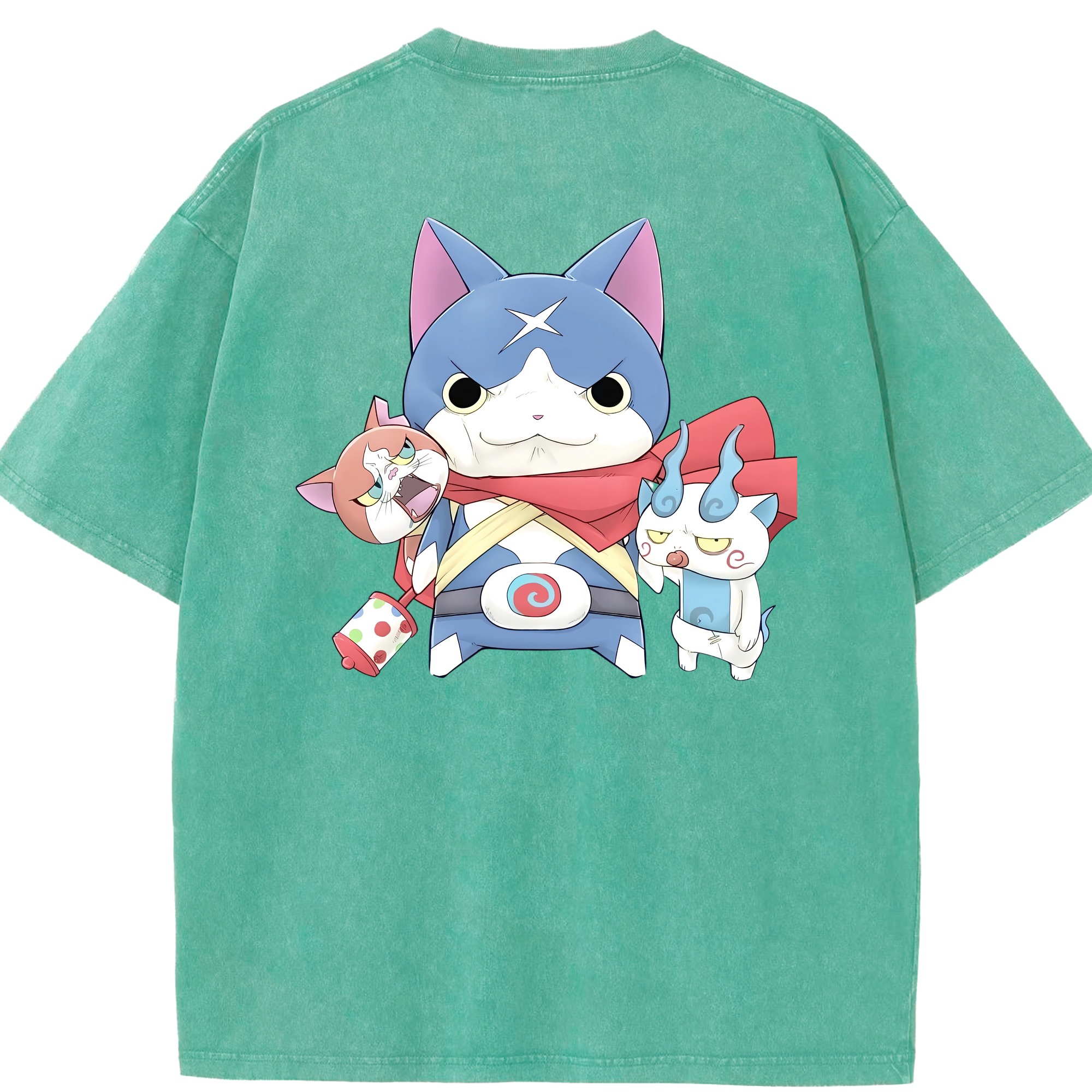 （画像用） 妖怪ウォッチ Yo-kai Watch 綿100% ヴィンテージ風 半袖Tシャツ（背面プリント）